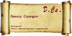 Dencs Csongor névjegykártya