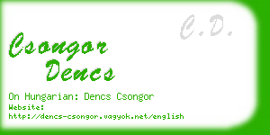 csongor dencs business card